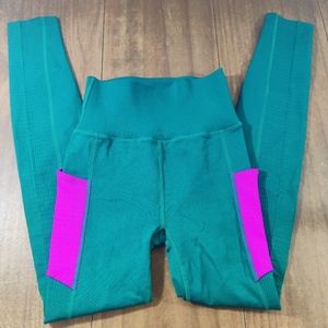 Green and Pink Athletic Leggings